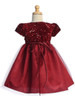 Swea Pea and Lili C742 Burgundy Velvet Sequined Bodice with Glitter Tulle Skirt Swea Pea and Lili C742 Burgundy Velvet Sequined Bodice with Glitter Tulle Skirt