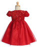 Swea Pea and Lili C742 Red Velvet Sequined Top with Glitter Tulle Skirt
