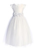 Sweet Kids SK988 Satin w/ Crystal Tulle & Rosette Waist Band Sweet Kids SK988 Satin w/ Crystal Tulle & Rosette Waist Band