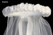 Swea Pea and Lilli White Satin & Organza Flowers w/ Rosebuds 30" Communion Veil