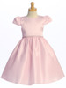 Blossom Pink Satin Short Dress w/ Rhinestone Trim