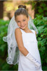 Kids Dream Off White Bun Veil w/ Pearls