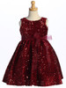 Blossom Burgundy Velvet Sequins Dress