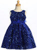 Blossom Royal Blue Velvet Sequins Dress