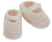 Petit Ami Pink Crochet Mary Janes w/ White Trim