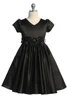 Just Kids Black Satin Dress w/ Removable 3D Flower Belt