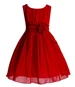 Just Kids Girls Red Flower Waist Chiffon Dress