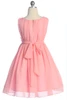 Just Kids Girls Rose Flower Waist Chiffon Dress