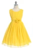 Just Kids Girls Yellow Flower Waist Chiffon Dress