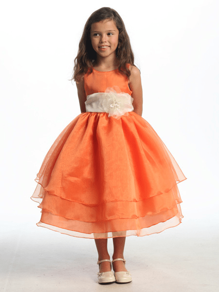 Orange Flower Girl Dresses