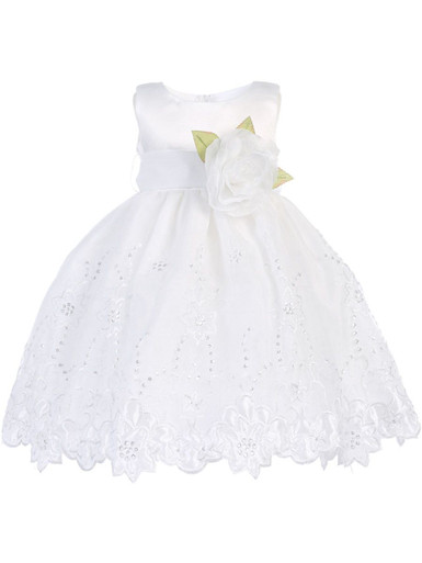 white floral organza dress HAPPY CLOTHING IVORY FLORAL ORGANZA MAXI DRESS WITH COLORFUL BUTTERFLIES IN White