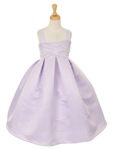 fitted lace wedding dress Eleanora One-Shoulder Satin Dress Lilac