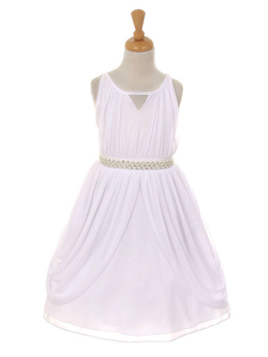 strapless open back dress Chelsea Pink Faux Leather Belt