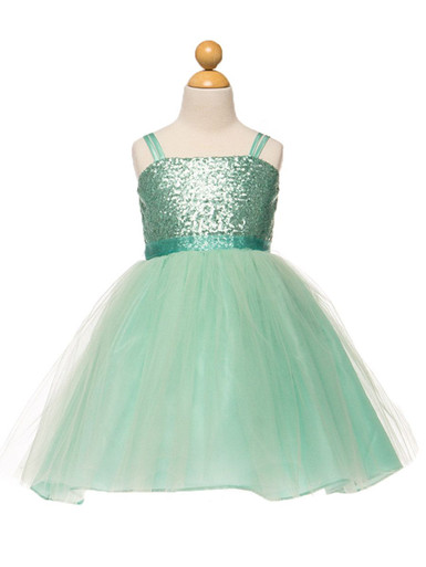 Mint Sequined Bodice W/ Tulle Skirt & Sash - Size: 12 | Pink Princess Mint Sequined Bodice W/ Tulle Skirt & Sash - Size: 12 | Pink Princess
