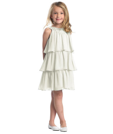 Off-White 3-Tier Chiffon Sequins Dress - Size: 5 | Pink Princess
