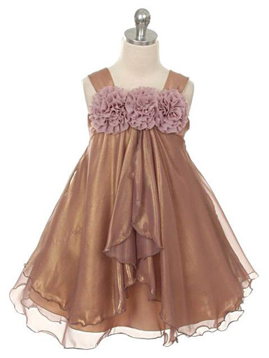 Mauve Shiny Chiffon Dress - Size: 12 | Pink Princess