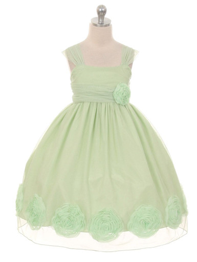 mint green mesh dress Dave&Bella Girls Summer Elegance Mint Green Mesh Party Dress – Dave & Bella main image 1
