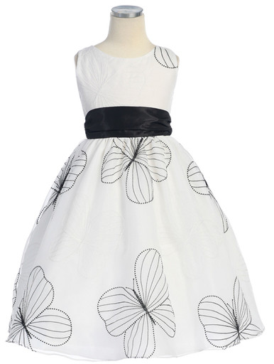 blue dress for baby girl Black and White Butterfly Dress