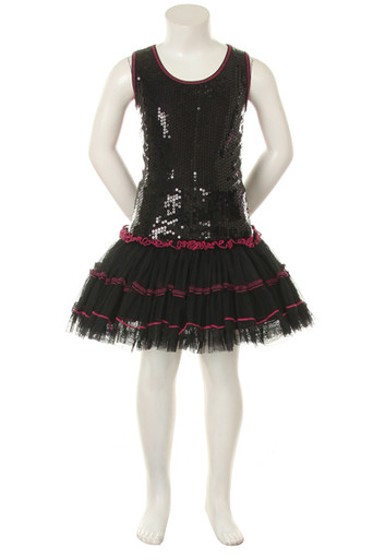 Black Sequins Poly Mesh Tutu Mini Dress - Size: 4 | Pink Princess Black Sequins Poly Mesh Tutu Mini Dress - Size: 4 | Pink Princess