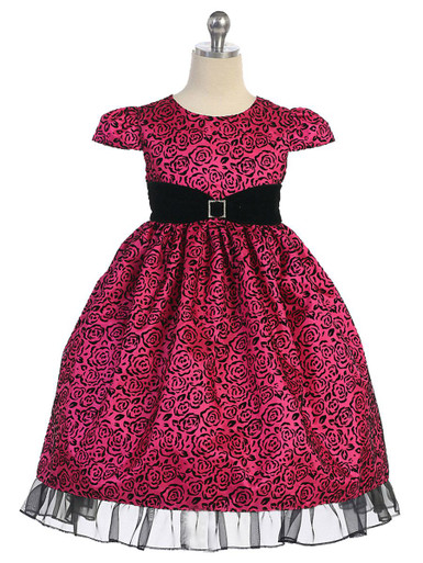 open lace back dress Shoulder Pad Printed Mesh Dress in Floral Red & Black S