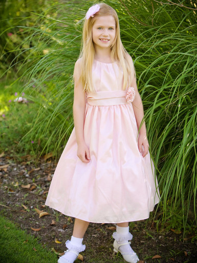 pleated button detailed woven midi dress Rosebuds 5132 Long Layer Ruffle Flower Girl Dress V Neck First Communion - 10 - White - Formal & Bridal Wear