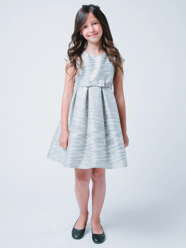 blue and white jacquard dress Petals on the Promenade Light Blue & White Floral Jacquard Mini Dress