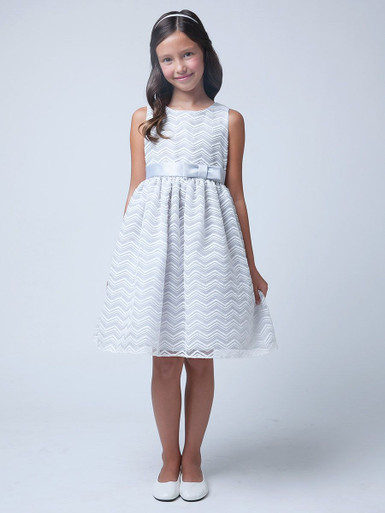 Gray Chevron Organza Dress - Size: XL (24M) | Pink Princess