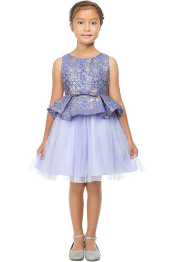 peplum dress for teens SK_931LB - Light Blue Cap Sleeve Lace Peplum Dress with Satin and Tulle - Sweet Kids - Flower Girl Dresses