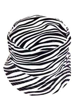 Black and White Zebra Sun Hat Black & White Zebra Furry Bucket Hat – MAHLA main image 2