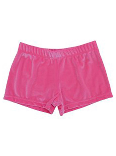 K-Bee Leotards Black Velvet Micro Mini Shorts - Pink Princess