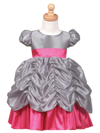 blue dress for baby girl Dolly Elegant Sliver Sleeveless Pink Off Shoulder Short Birthday Dress-KAKA Xs / Silver