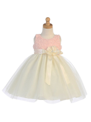 Peach Chiffon Tulle Dress - Size: 4T | Pink Princess