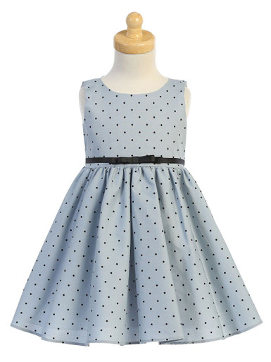 Swea Pea & Lilli Girls Blue Cotton Spandex Polka Dot Bow Easter Dress Girls - 6 Swea Pea & Lilli Girls Blue Cotton Spandex Polka Dot Bow Easter Dress Girls - 6