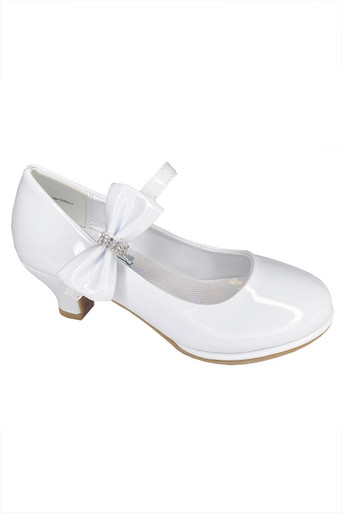 Swea Pea & Lilli PEARL White High Heel w/ Bow & Strap - Pink Princess