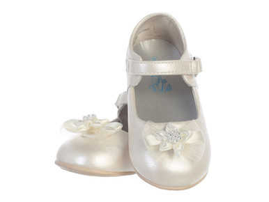 Infant Girls Ivory Shoes W/ Bow - Size: 3 Infant | Pink Princess