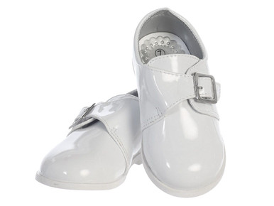 Boys White Patent Toddler Shoes W/ Velcro - Size: 5T | Pink Princess