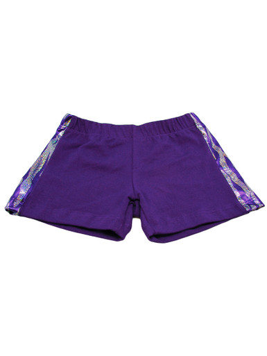 Purple Zebra Sequin Print Shorts - Pink Princess