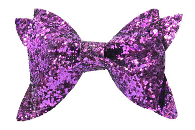 Silk ultra violet and pink bows with glitter Vector Image