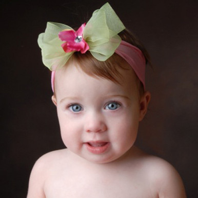 Baby Bling Rosie/Kiwi/Berry Bow Headband Pink Princess
