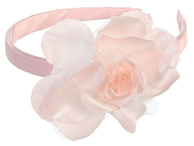 Pink Headband w/ Large Rose - Pink Princess display picture 2