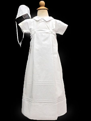 Will'beth Boys Christening Pleated Romper w/ Removable Gown - Size: 9M | Pink Princess