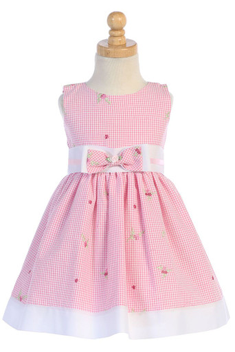 pink and white seersucker dress Plus Size - Women's Casual Seersucker Dress - Pink - 2X-Large