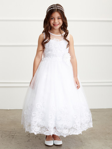 Tip Top Kids 5822 Girls Lace & Tulle Dress - Pink Princess