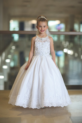 Angels Garment DR-2207 Sparkled Lace Communion Dress - Pink Princess