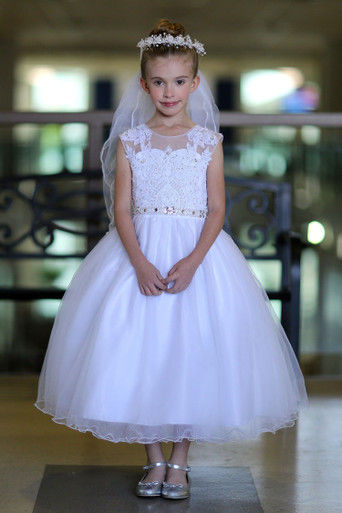 Angels Garment Dr-6 Lace And Sequins Communion Dress - Size: 16 | Pink Princess Angels Garment Dr-6 Lace And Sequins Communion Dress - Size: 16 | Pink Princess