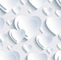 3D White Hearts Backdrop Double Sided