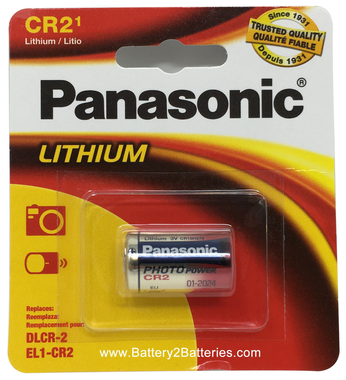 Panasonic CR2 Battery - 3V Lithium Camera Photo