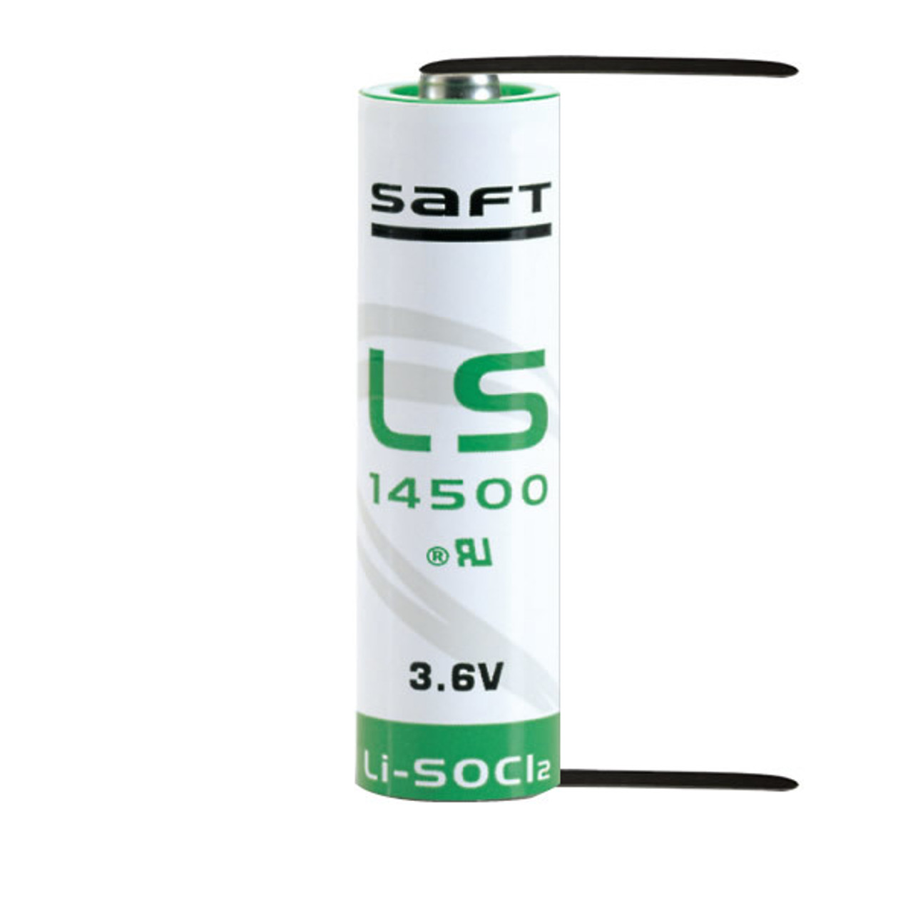 Saft LS14500-STS Battery - 3.6V Lithium AA Cell with Solder Tabs