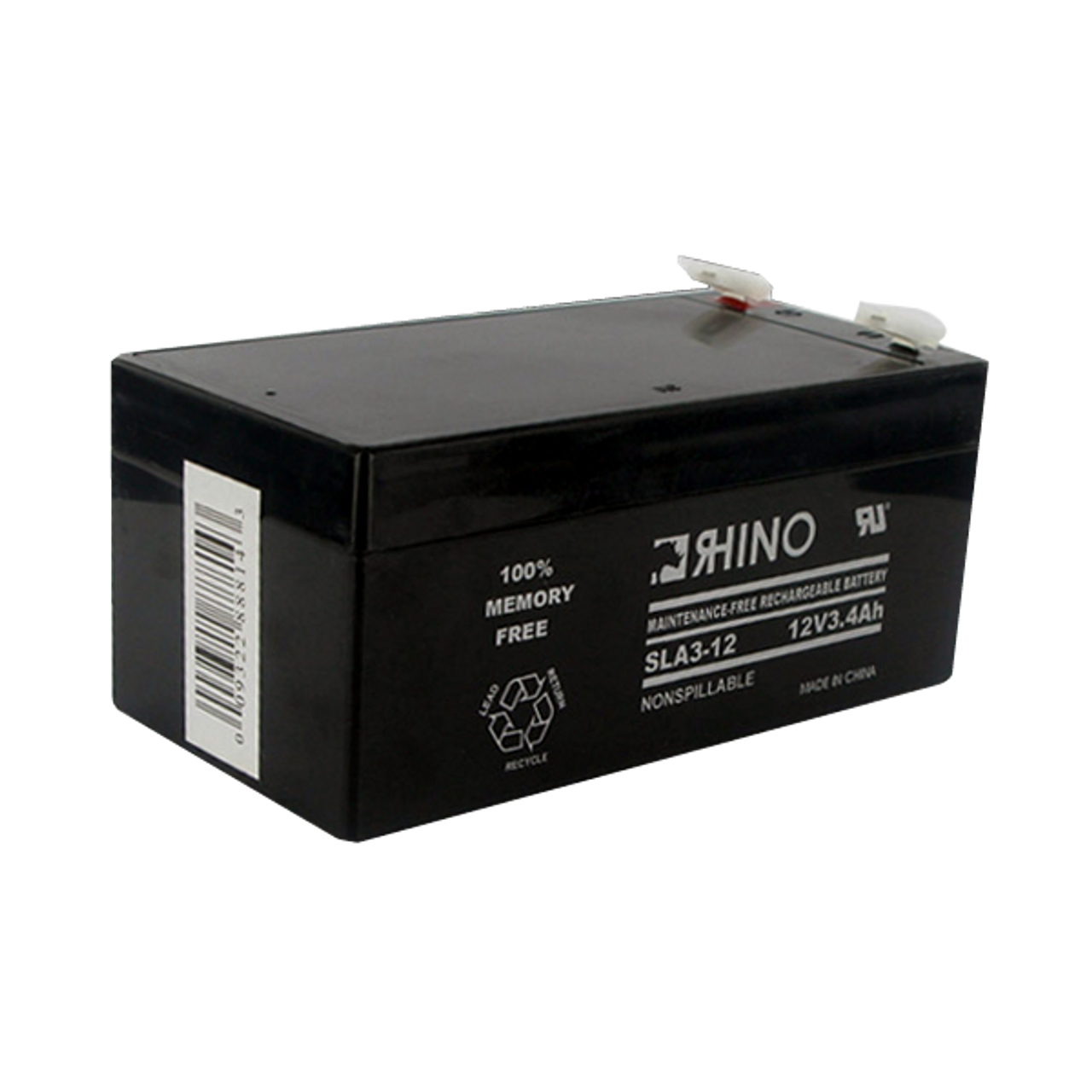 12 Volt 3.4 Ah Battery - Rhino SLA3-12 Sealed Lead Acid Rechargeable