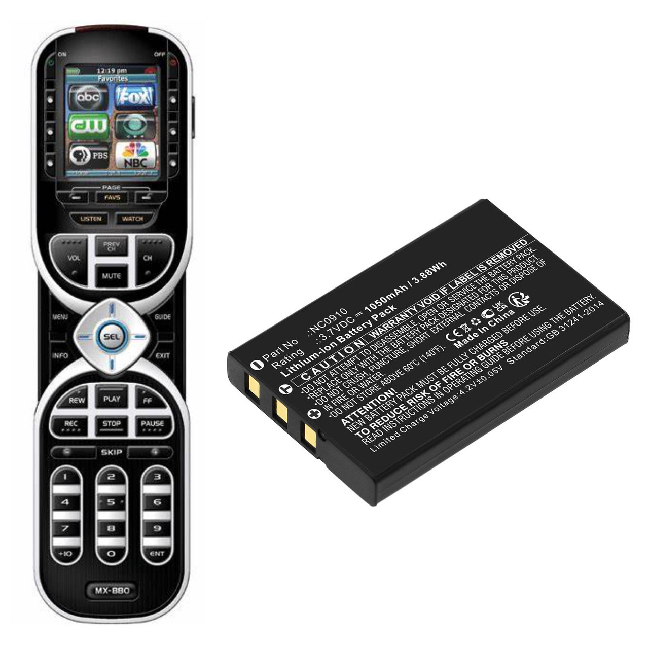 Universal MX-810 Remote Control Battery